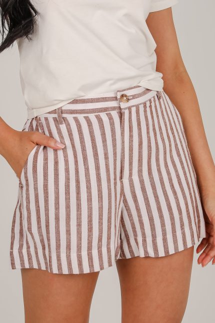 FINAL SALE - Sweet Energy Brown Striped Shorts